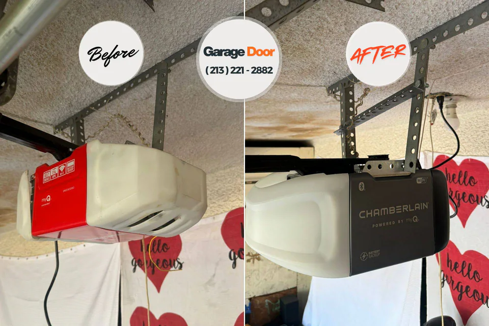 Before and after: garage door repair Paradise Hills, NM